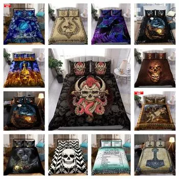 Пододеяльник Doona с 3D-принтом черепа, комплект постельного белья, одинарный, двойной, подарок Single 135x200cm