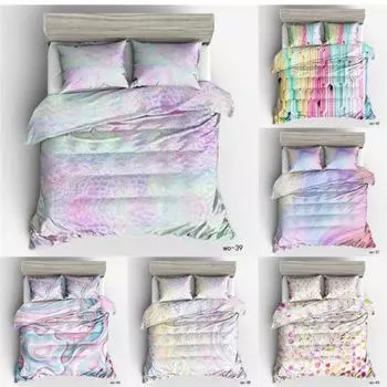 Пододеяльник Doona с акварельной радугой, двойное постельное белье размера «queen-size», пододеяльник, наволочка Single 135x200cm