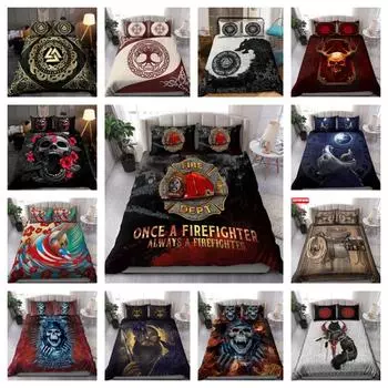 Пододеяльник Doona с черепом и бабочкой, комплект постельного белья, односпальный, двухместный, королева Single 135x200cm