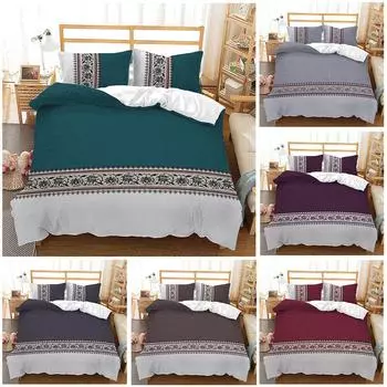 Пододеяльник Doona с цветочным принтом в богемном стиле, комплект постельного белья размера «queen-size», наволочки Single 135x200cm