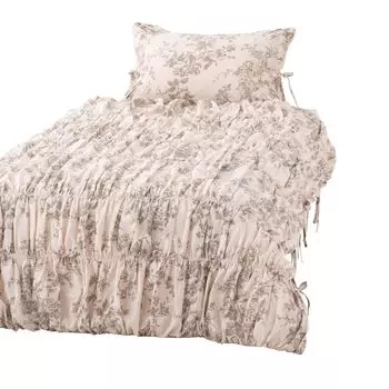 Пододеяльник Francfranc Gathered Ribbon Double Beige бежевый