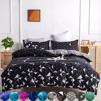 Пододеяльник и наволочки с цифровым принтом «Звездное небо» и комплект постельного белья на молнии с одинарным, двойным и полным комплектом пододеяльников размера «queen-size», 10 размеров 135*200cm