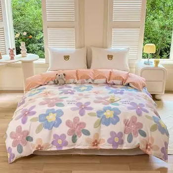 Пододеяльник из 100% хлопка с красочным цветочным узором, 1 шт., высококачественное постельное белье Queen, приятное для кожи, мягкое одеяло с застежкой-молнией 155x205cm Single 1Pc