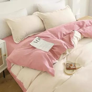 Пододеяльник из четырех предметов, одноместное студенческое одеяло для общежития, осенне-зимнее постельное белье, утолщенный лист, комплект из трех предметов 150200cm160240cm