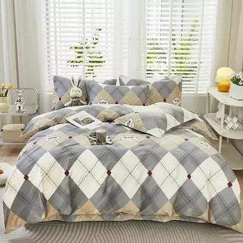 Пододеяльник из хлопка с принтом, односпальный, двуспальный, размера Queen, высококачественный, стеганый чехол, приятная для кожи ткань, 1 шт. 160X210cm 1Pc