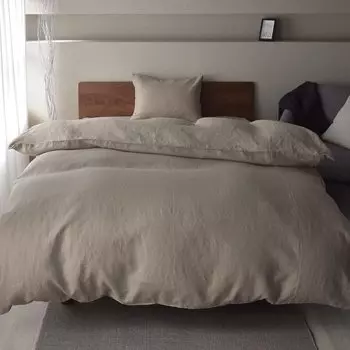 Пододеяльник из льна, сделанный в Японии, бежевый пододеяльник, двуспальный, размер 190 x 210 см, стильная скандинавская простыня из льна с антибактериальным покрытием, устойчивая к запахам, пригодная для стирки