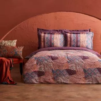 Пододеяльник Karaca Home Maris из 100% хлопка, двойной атласный комплект пододеяльников сливового цвета