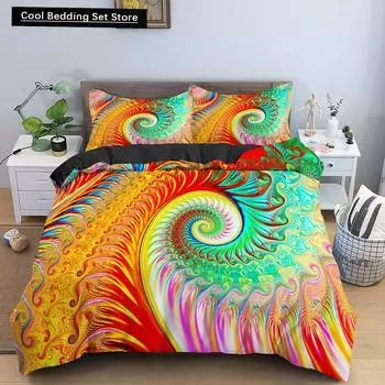 Пододеяльник King Queen в индийском цветочном стиле, комплект постельного белья в стиле бохо с мандалой для взрослых, геометрический экзотический полиэстер, пододеяльник EU single(135x200cm)