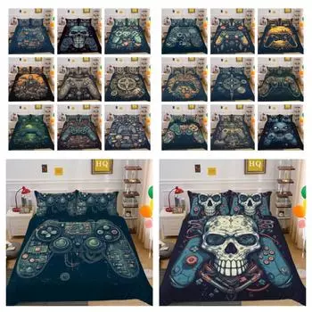 Пододеяльник Комплект игрового домашнего постельного белья для мальчиков Дизайнерский комплект постельного белья Роскошные покрывала для кровати Модные комплекты постельного белья UK Single 135x200cm