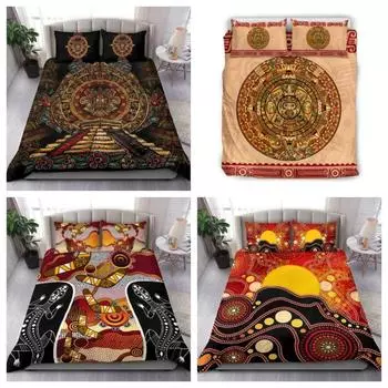 Пододеяльник Комплект постельного белья аборигенов - домашний текстиль с точечной росписью коренных народов Single 135x200cm