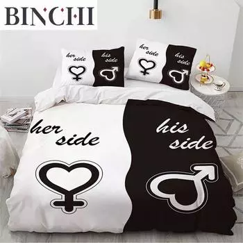 Пододеяльник Lovers Theme Love Couple Постельное белье из микрофибры с изображением животных Покрывало King Bedroom Подарки ко Дню святого Валентина Декор EU single(135x200cm)