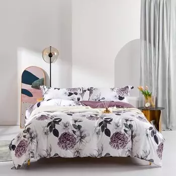 Пододеяльник MILDLY, комплект из 4 предметов, пододеяльник из египетского хлопка, удлиненный, простыня с резинкой, сатин 300TC, приятный на ощупь и очень