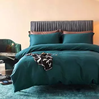 Пододеяльник MILDLY, комплект из 4 предметов, пододеяльник из египетского хлопка, удлиненный, простыня с резинкой, сатин 300TC, приятный на ощупь и очень