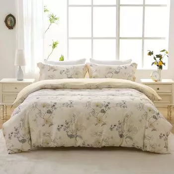 Пододеяльник MILDLY, комплект из 4 предметов, пододеяльник из египетского хлопка, удлиненный, простыня с резинкой, сатин 300TC, приятный на ощупь и очень