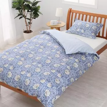 Пододеяльник nishikawa односпальный, моющийся, из хлопка, из гладкого сатина Morris Gallery Pimpernel, с быстрой застежкой для легкого надевания и снятия, двусторонний, сделано в Японии синий