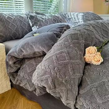 Пододеяльник, приятный для кожи, одеяло, покрывало для девочек, постельное белье, теплый бархатный пододеяльник, покрывало Housse De Couette (Нет наволочки) Single 150x200cm 1pc фиолетовый