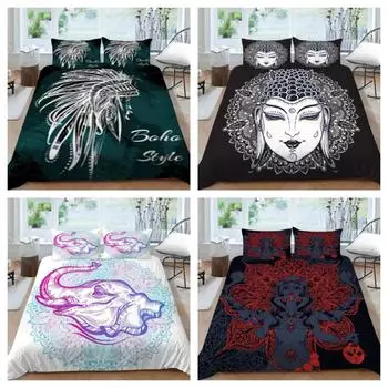 Пододеяльник с 3D принтом, домашние покрывала с наволочкой, роскошный пододеяльник для детей-подростков, комплекты постельного белья высокого качества UK Single 135x200cm