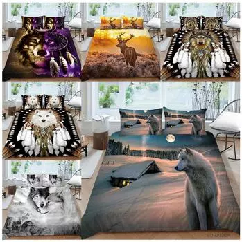 Пододеяльник с 3D животным принтом, наволочка, комплект постельного белья, пододеяльник, полноразмерная односпальная/двуспальная кровать, 2/3 шт., украшение для дома Baby 100x135cm
