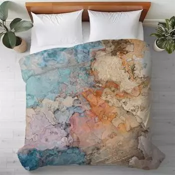 Пододеяльник с абстрактным искусством размера King, Queen или Twin, шелковистая гладкая микрофибра, современный декор спальни, современный комплект постельного белья US Queen228x228cm
