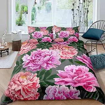 Пододеяльник с цветочным узором, комплект постельного белья для детей, мальчиков, девочек, подростков, декор, природа, ботанический цветок, покрывало 150x200cm 3pcs