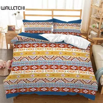 Пододеяльник с геометрическим узором Bohemia Queen для девочек, для взрослых, из микрофибры, с рисунком мандалы, с цветочным рисунком, в стиле абстракции, комплект постельного белья EU single(135x200cm)