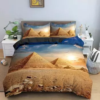 Пододеяльник с изображением египетских пирамид, комплект постельного белья King Size для взрослых, комплект постельного белья в африканском винтажном экзотическом стиле с изображением верблюда в пустыне US Queen228x228cm