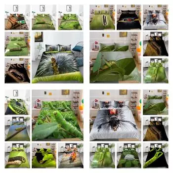 Пододеяльник с изображением гусеницы, 3D домашнее постельное белье, роскошные дышащие комплекты постельного белья размера «queen-size», для детей-подростков, мальчиков, мужчин и девочек UK Single 135x200cm