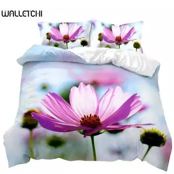 Пододеяльник с изображением хризантемы, цветущие цветочные ветки, ботанический комплект постельного белья с натуральным рисунком, цветочное покрывало размера «king-size» из полиэстера 135x200cm 2pcs