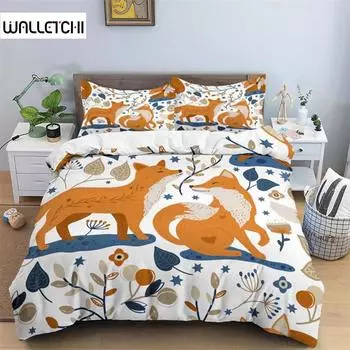 Пододеяльник с изображением мультяшных животных Санта-Клаус Комплект постельного белья из микрофибры Тыква Машина Пододеяльник King Full Size Рождественский декор на Хэллоуин EU single(135x200cm)