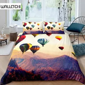 Пододеяльник с изображением воздушного шара, комплект постельного белья «Романтический воздушный шар», комплект постельного белья «Экстремальные виды спорта», покрывало для пододеяльника «Романтическое путешествие», покрывало для близнецов EU single(135x2