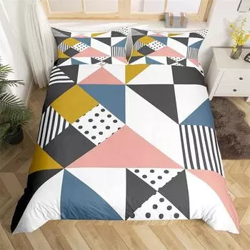 Пододеяльник с изображением заката и геометрическим узором Ombre, пододеяльник с изображением треугольников, комплект постельного белья с изображением звездного неба и облаков, пляжного пейзажа 70x133cm 2pcs