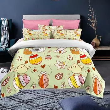 Пододеяльник с изображением животных из мультфильмов и милого кролика для малышей, комплект постельного белья Twin Full For Kids Teens Dorm Room Decor Microfiber Duvet Cover 70x133cm 2pcs