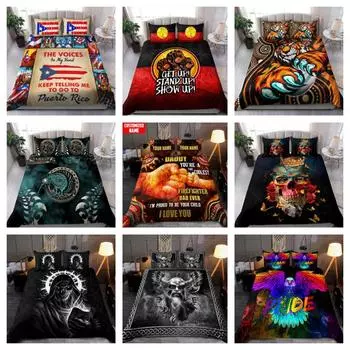 Пододеяльник с принтом черепа, постельное белье, односпальный, двухместный, подарок Queen King Single 135x200cm