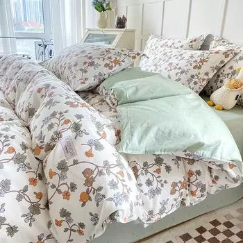 Пододеяльник с принтом из хлопка, многоцветный пододеяльник, мягкий большой пододеяльник, двуспальный 220x240 см, удобный одинарный пододеяльник 1.5m 4pcs 1.8x2.2&set