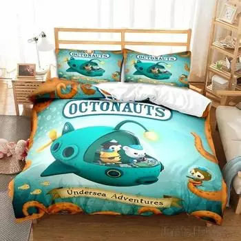 Пододеяльник с принтом из мультфильма «Октонавты» HD-покрывало для детей Постельное белье Декор для спальни Baby 120x150cm