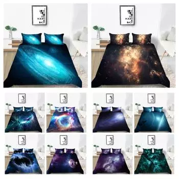 Пододеяльник с принтом звездного неба, постельное белье, новый пододеяльник, костюм для подростков, детский королевский размер, королевский размер, постельное белье UK Single 135x200cm