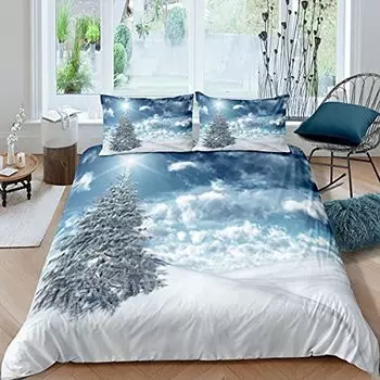 Пододеяльник с рисунком дерева, зимний комплект постельного белья с ботаническим декором, легкий кедровый пододеяльник с 2 наволочками EU Single(135x200cm)