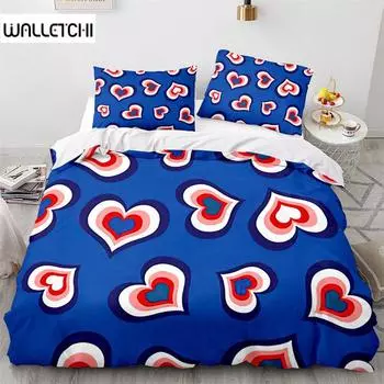 Пододеяльник с сердечками и романтической тематикой, комплект постельного белья из микрофибры, мультяшный плед, полный размер King Queen для девочек-подростков, подарки для взрослых EU single(135x200cm)