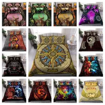 Пододеяльник с волками и драконом, комплект постельного белья, мягкий декор для спальни Single 135x200cm