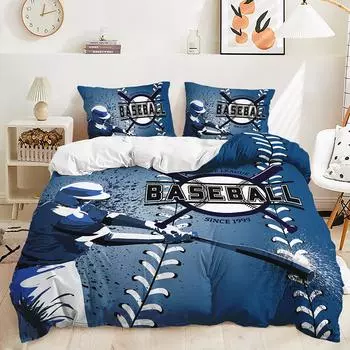 Пододеяльник Спорт Бейсбол Покрывало для кровати Цифровая печать Постельное белье Набор из трех предметов 135 * 200 (two-piece set) 90g