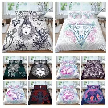 Пододеяльник в богемном стиле, комплект постельного белья в стиле бохо, наволочка, домашняя постельная одежда в стиле бохо, мужское пододеяльник, постельное белье королевского размера UK Single 135x200cm