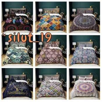 Пододеяльник в стиле бохо с цветком Мандалы, чехол Doona, двойной комплект постельного белья Queen, пододеяльник Single 135x200cm