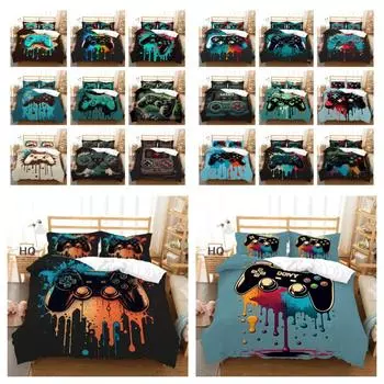Пододеяльники 3D игровая консоль с принтом Комплект постельного белья Твин Размер Полиэстер Высокое качество Дизайн Покрывала UK Single 135x200cm