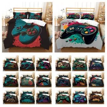 Пододеяльники с 3D-принтом игровой консоли, покрывала, комплект постельного белья одного размера, полиэстер, детское домашнее постельное белье UK Single 135x200cm