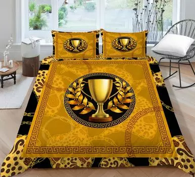 Пододеяльники с 3D роскошным золотым принтом чашек для женщин и взрослых, домашнее постельное белье, комплект постельного белья, покрывала Queen King Size UK Single 135x200cm