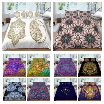 Пододеяльники с наволочкой, домашний текстиль, постельное белье, комплект пододеяльников с богемным принтом, модный комплект постельного белья UK Single 135x200cm