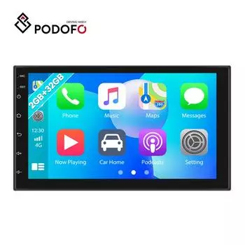 Podofo 2 + 32G Android 11 2 Din 7-дюймовый автомобильный радиоприемник с Carplay Авторадио GPS Wi-Fi Bluetooth FM RDS Hi-Fi AHD вид сзади