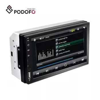 Podofo 2 Din 7 дюймов универсальное авторадио автомобильное радио Carplay авто радио MP5 радио Coche FM Bluetooth плеер голосовое управление AUX USB чёрный