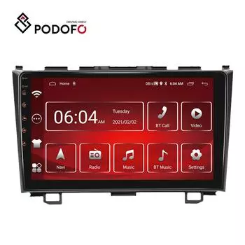 Podofo 2 Din 9 дюймов 2 + 32G Android 11 Автомобильный радиоприемник для Honda CRV 2007-2011 (Железно-серый) HD 1080P WIFI GPS Bluetooth FM Зеркало заднего вида Ссылка