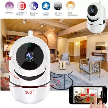 Podofo 360 ° WI-FI камера Беспроводная камера HD 720P IP-камера Домашняя камера безопасности Двусторонняя аудио камера ночного видения CCTV